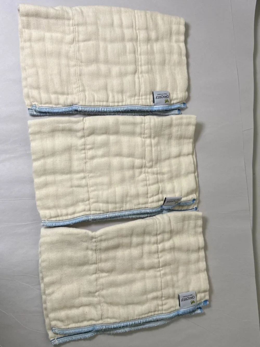 Osocozy Indian Cotton Prefold Cloth Diapers Unbleached Natural Size 1 (6)
